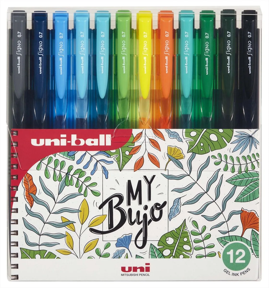 gelpennen Bujo set planten 12 stuks - creatieve bullet journalling. fra uni-ball i Flerfarvet – produktbillede