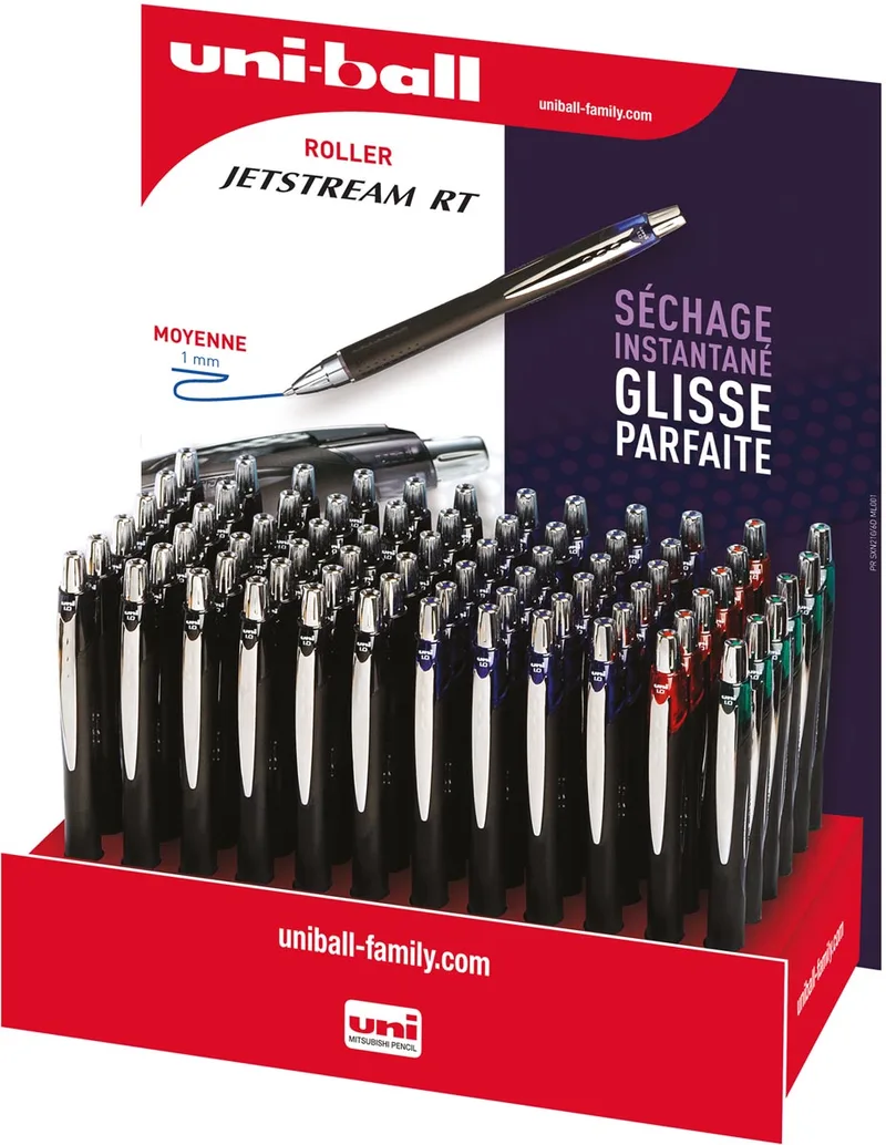 Jetstream roller, intrekbaar, schrijfbreedte 0,45 mm, display van 72 stuks, assorti by uni-ball – product photo