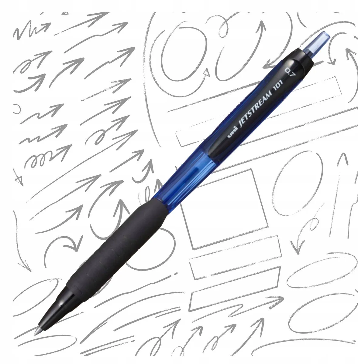 Jetstream 101 0.7mm Pen 12 Enheder fra uni-ball i Blå – produktbillede