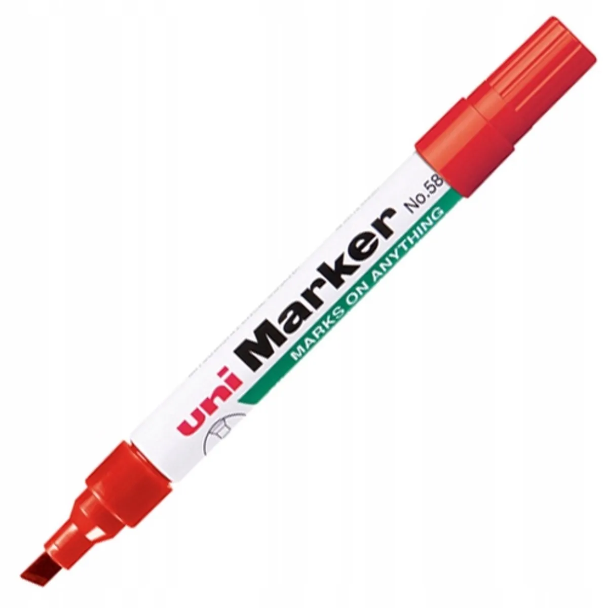 NO-580 Permanente Marker - Afgeschuinde Punt 1-5mm de uni-ball en Rouge – photo produit