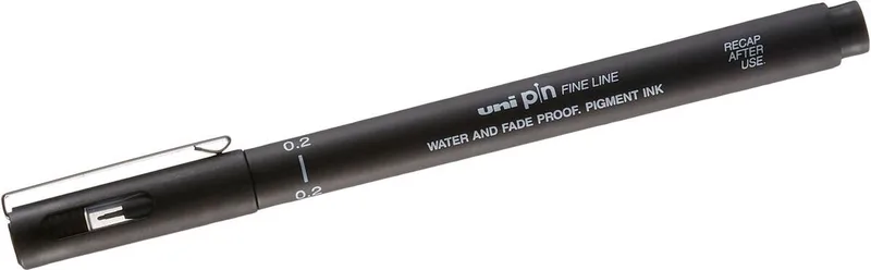 Permanente markeerstift Uni-Ball PIN02-200(S) van uni-ball in Zwart – productfoto