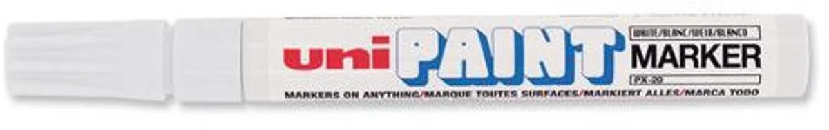 Permanente markeerstift Uni-Ball PX-20 (12 Stuks) fra uni-ball i Hvid – produktbillede