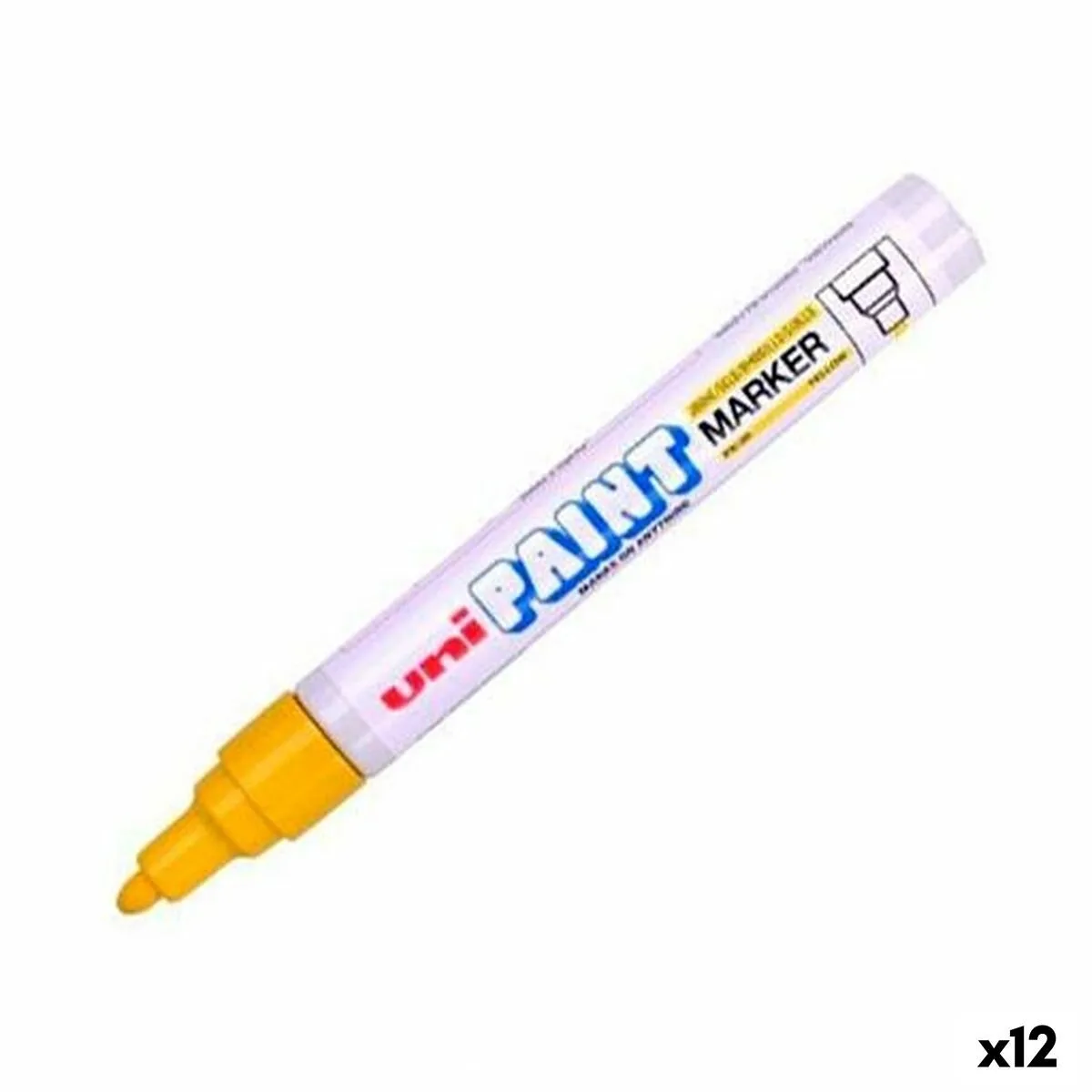 Permanente markeerstift Uni-Ball PX-20 2,8 mm (12 Stuks) fra uni-ball i Gul – produktbillede