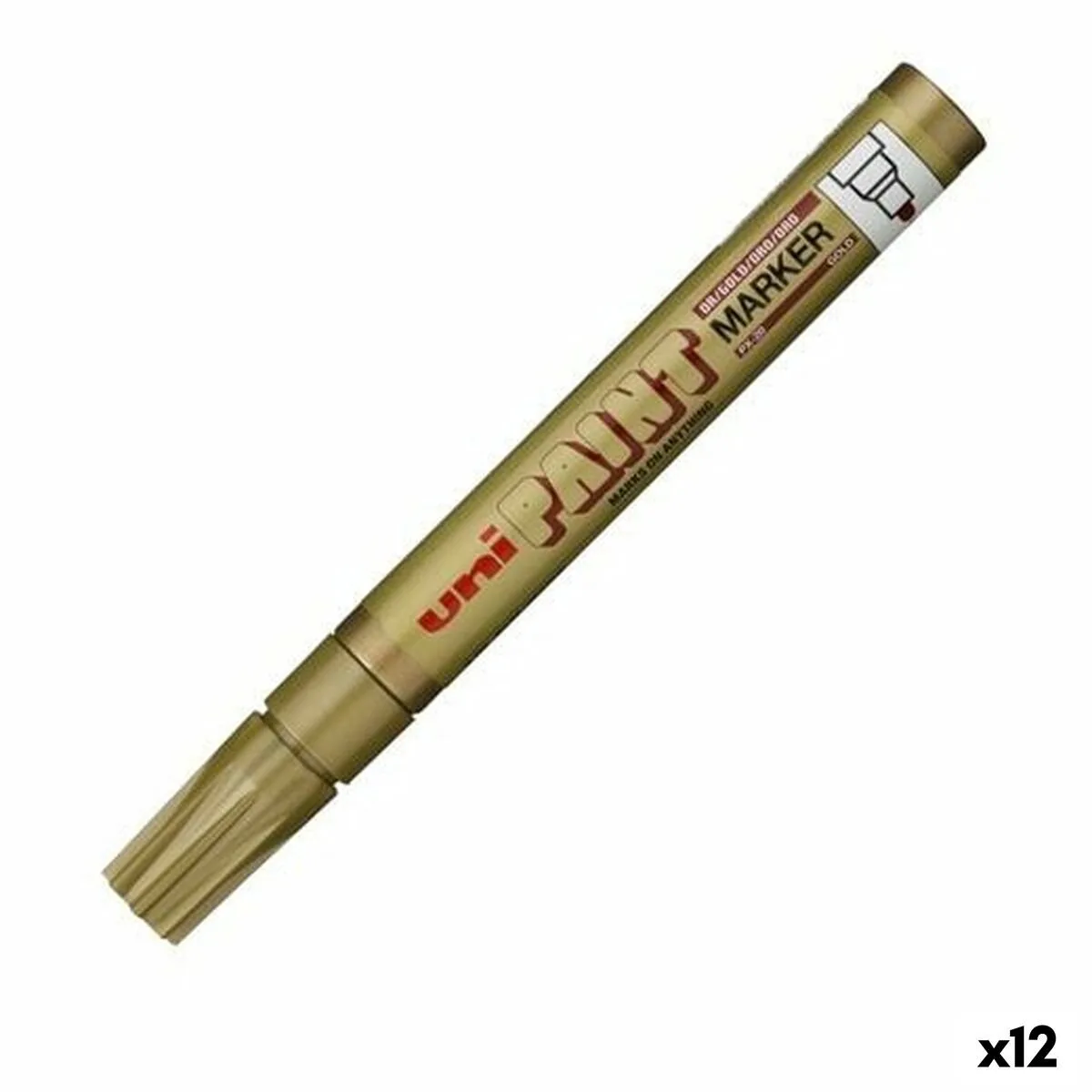 Permanente markeerstift Uni-Ball PX-20 Gouden 2,8 mm (12 Stuks) fra uni-ball i Guld – produktbillede