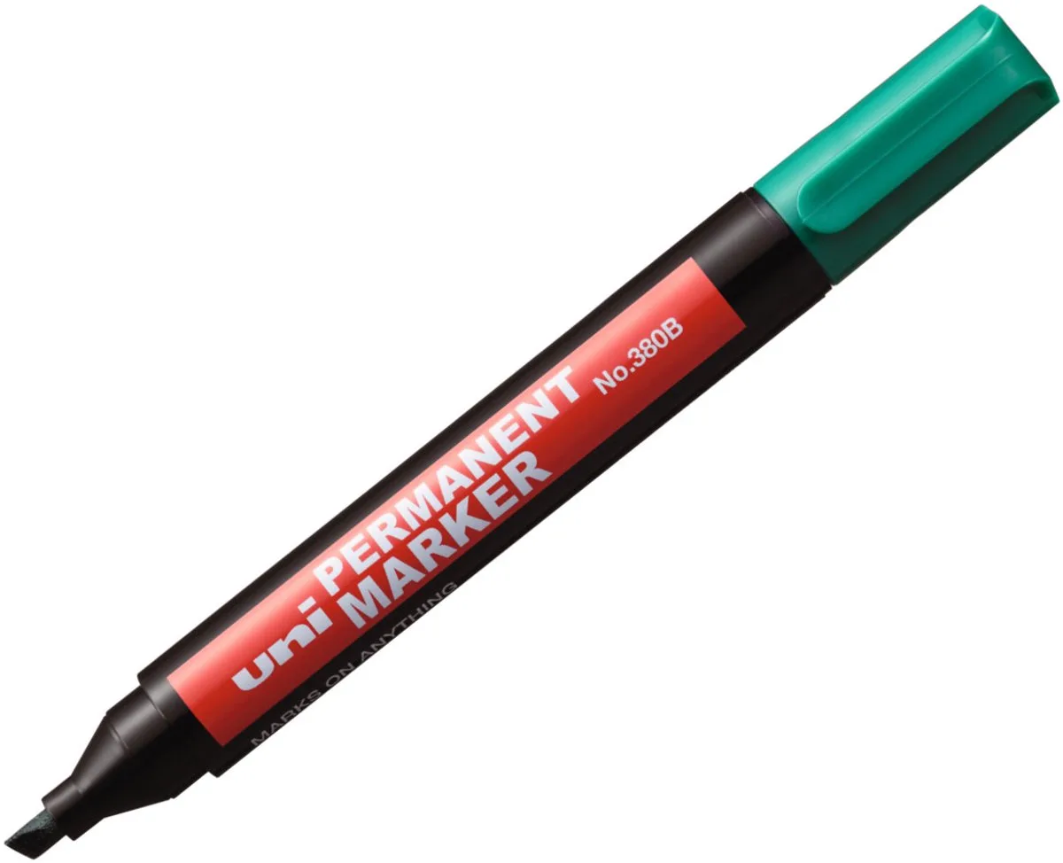 Permanente Marker 380B Uni, Punt 1.0-4.5mm de uni-ball en Vert – photo produit