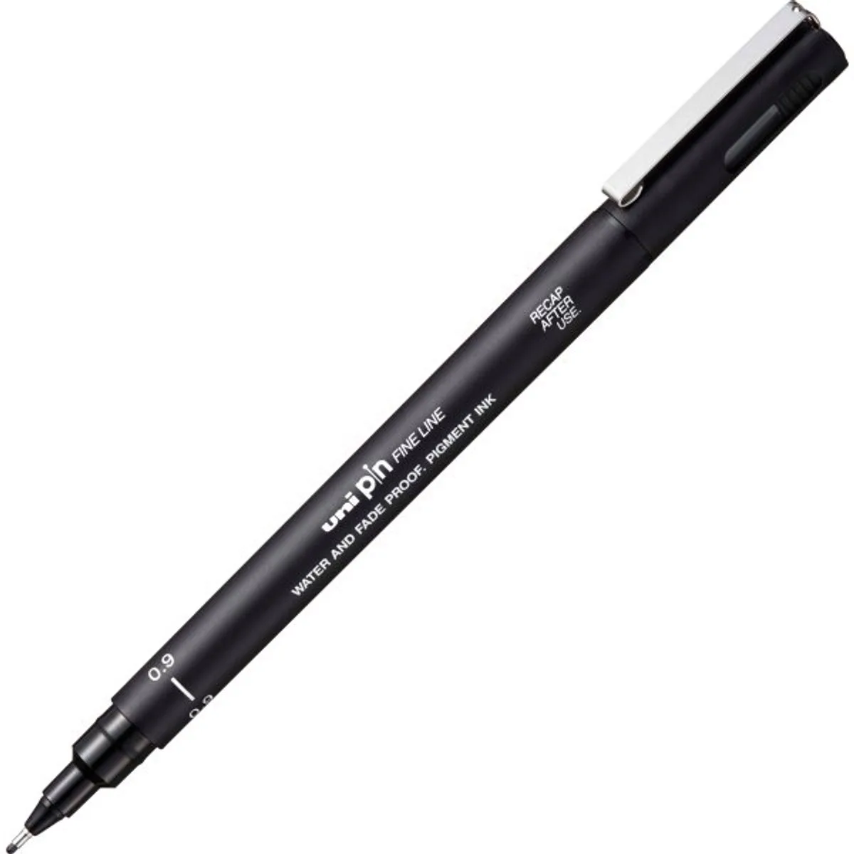 Pin fineliner, ronde punt, 0,9 mm, 12 stuks von uni-ball in Schwarz – Produktfoto