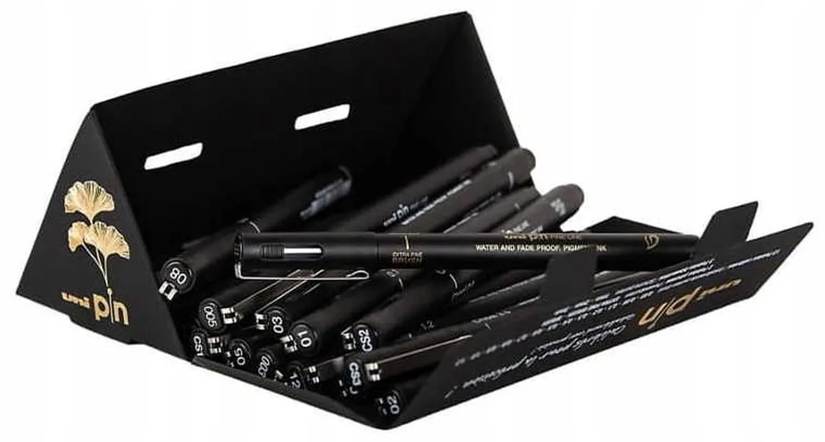 Tekenpen Set 18 Kleuren - Diverse Lijnbreedtes van uni-ball in 18 Kleuren – productfoto