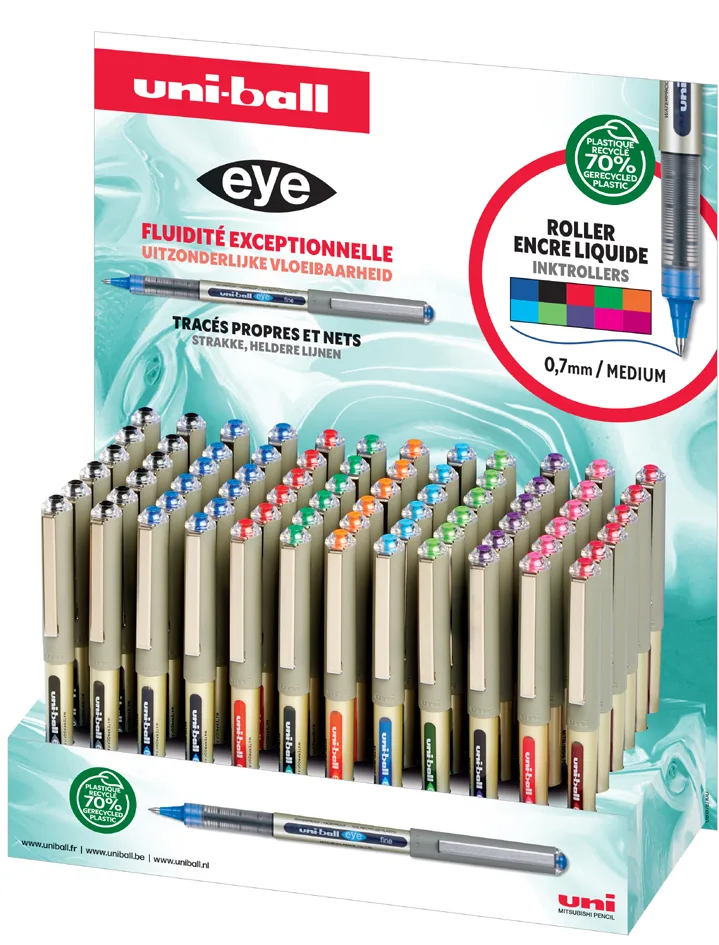 Tintenroller eye fine UB157E, 120er Display von uni-ball – Produktfoto