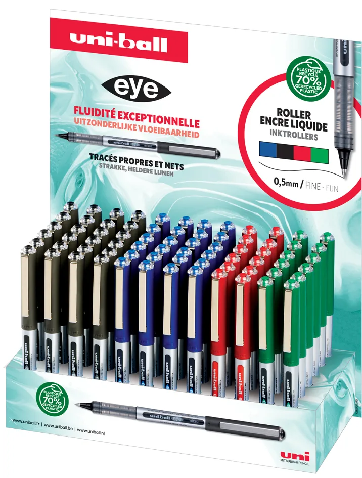 Tintenroller eye micro UB150E, 72er Display von uni-ball – Produktfoto