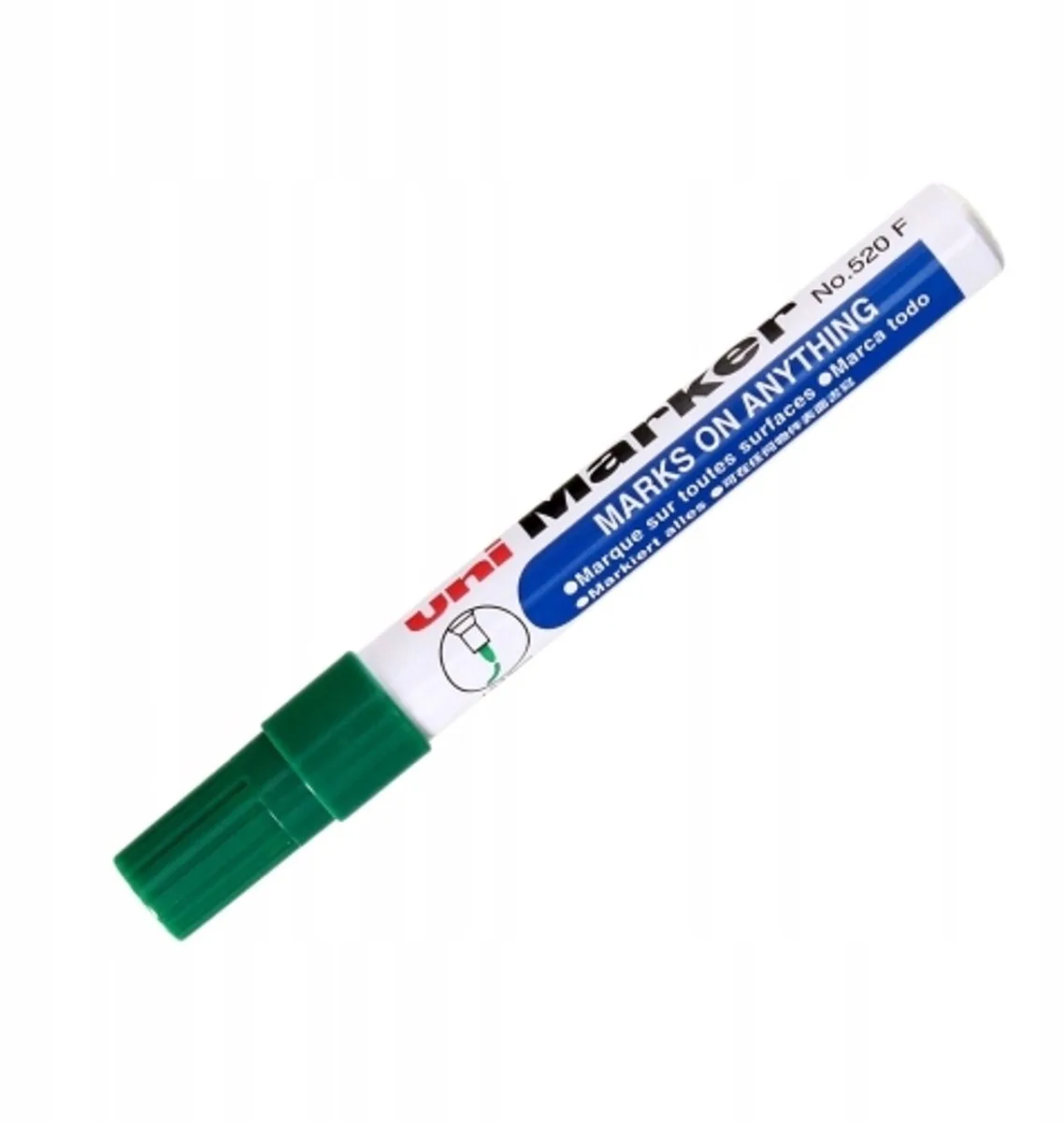 UNI 520 Permanente Marker - Sneldrogend, All-Surface de uni-ball en Vert – photo produit