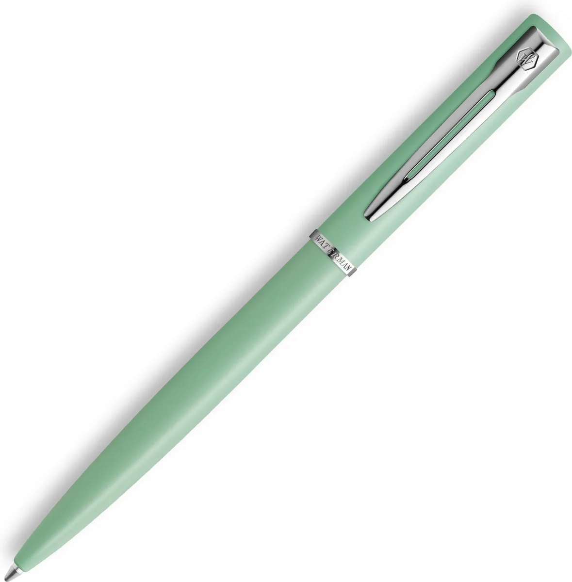 Allure balpen | mintgroene pastelkleurige lak | medium punt | blauwe inkt | geschenkverpakking von Waterman in Pastelgroen – Produktfoto