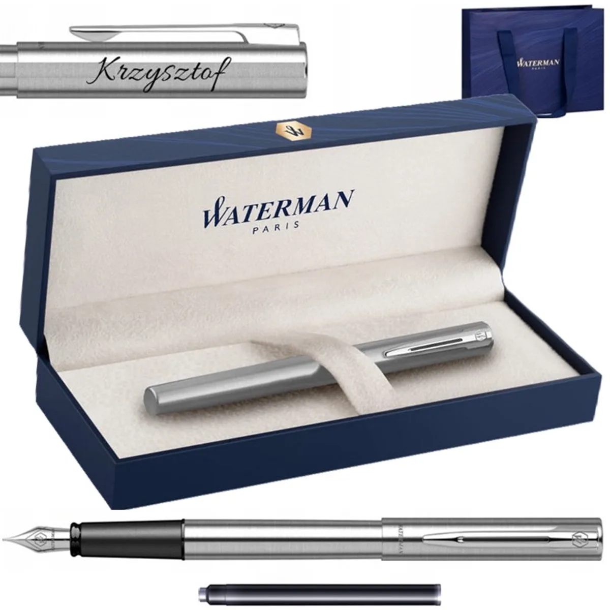 Allure Vulpen met Gravure & Luxe Cadeauverpakking von Waterman in Silber – Produktfoto
