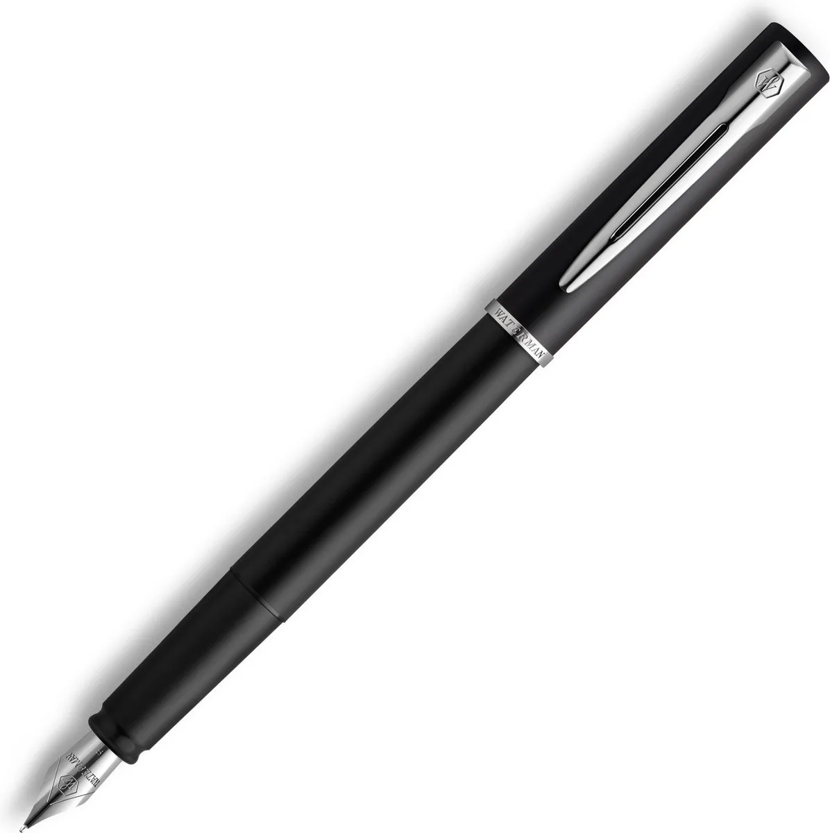 Allure-vulpen | Zwarte lak | Fijne punt | Blauwe inkt | Met geschenkdoos von Waterman in Schwarz – Produktfoto