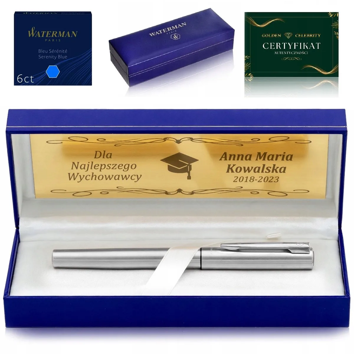 Graduate Stalen Vulpen met Gravure & Cadeaubox de Waterman – photo produit