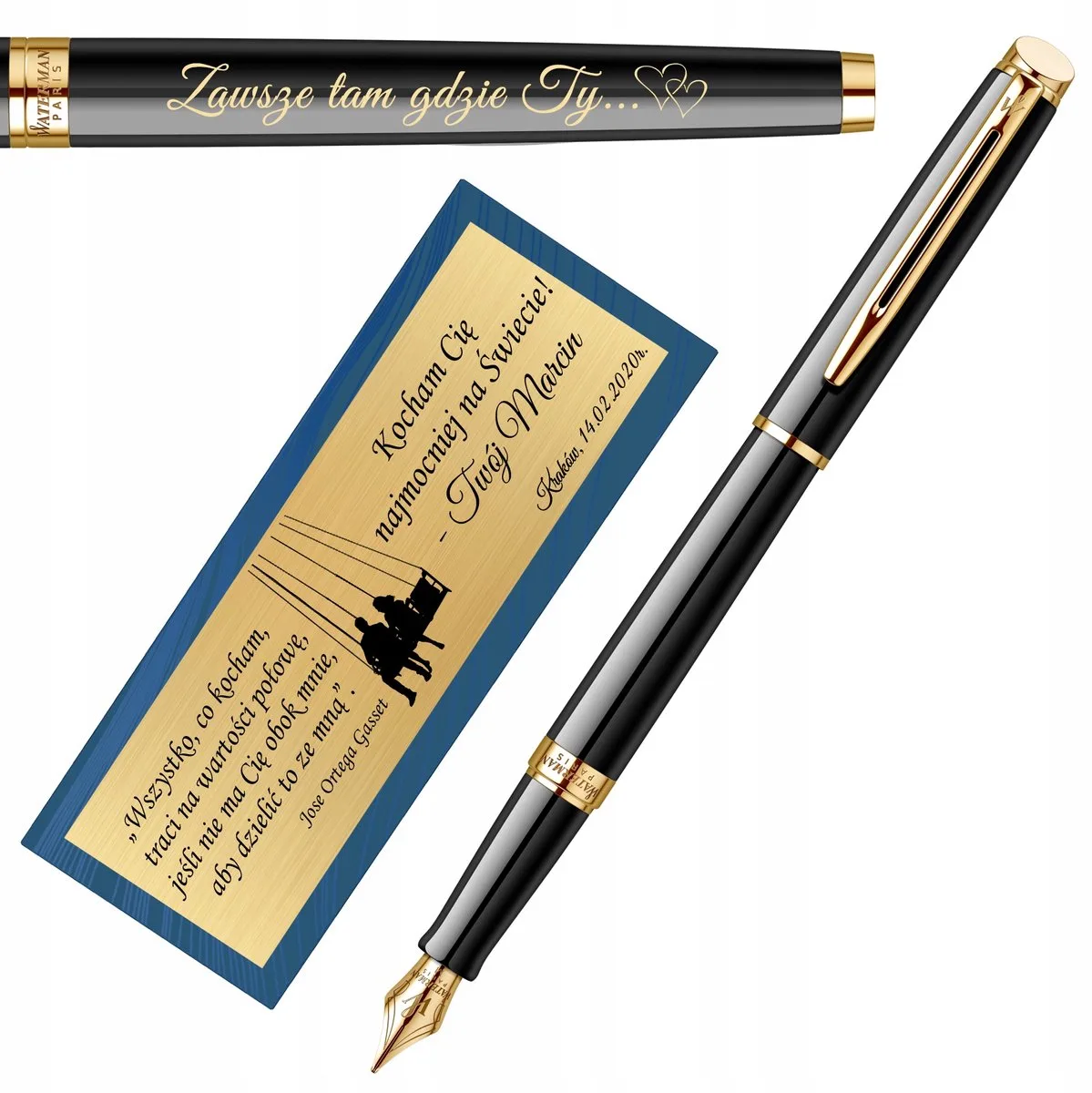 Hemisphere GT Zwart Vulpen met Gravure - Luxe Geschenk van Waterman – productfoto