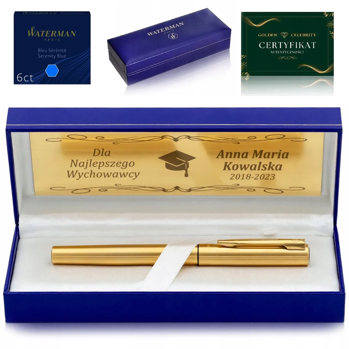 Waterman 24K Gouden Vulpen met Graveerbare Cadeaubox van Waterman in Goud – productfoto