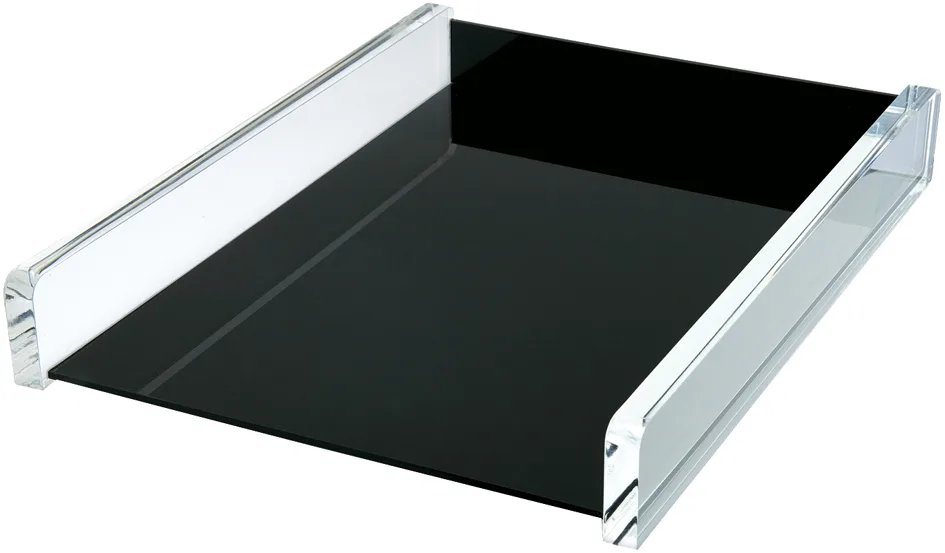 Briefablage , acryl exklusiv, , DIN A4, glasklar/schwarz van Wedo – productfoto