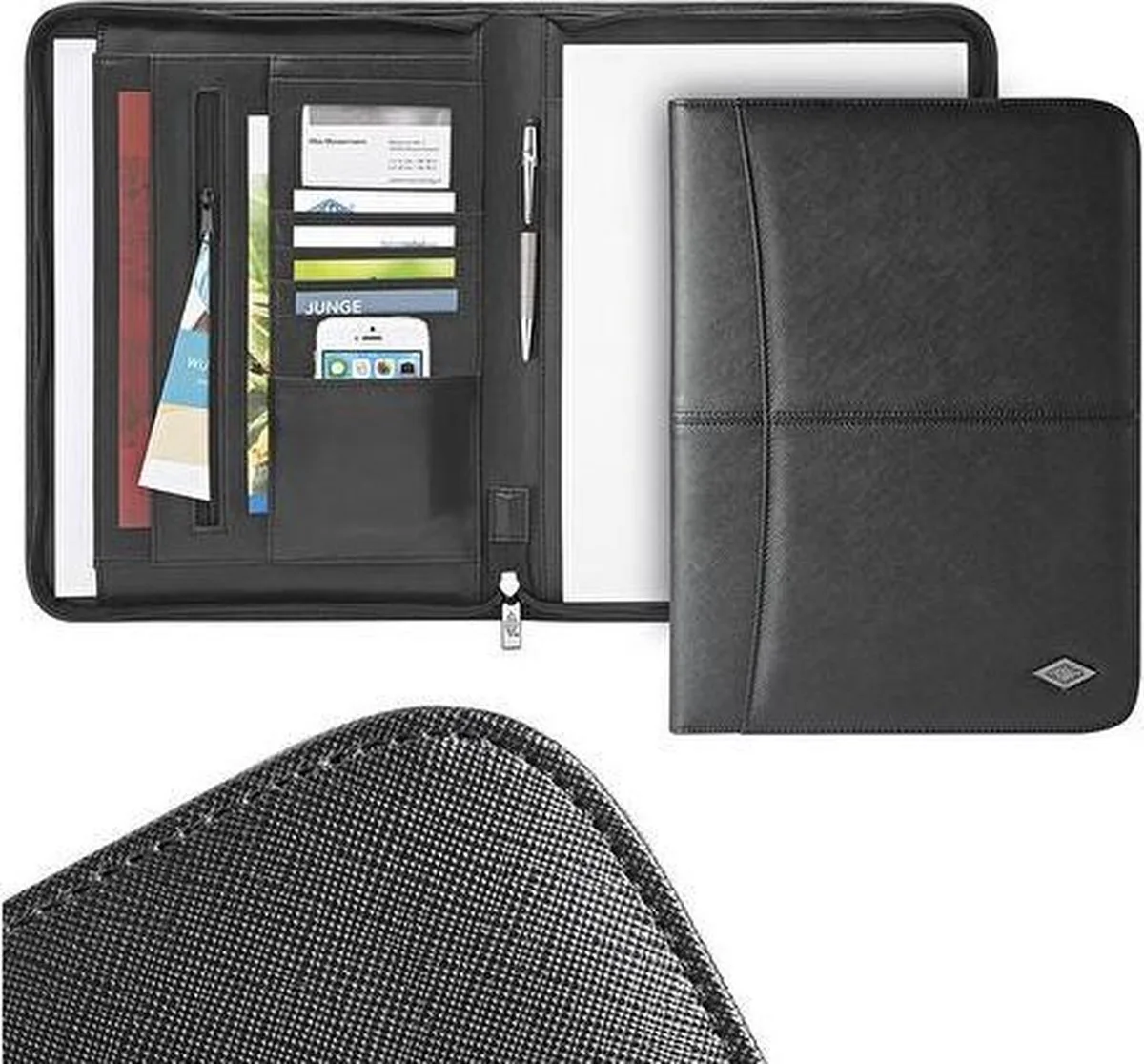 Conference Folder ACCENTO® - voor A4 Documenten fra Wedo i Sort – produktbillede