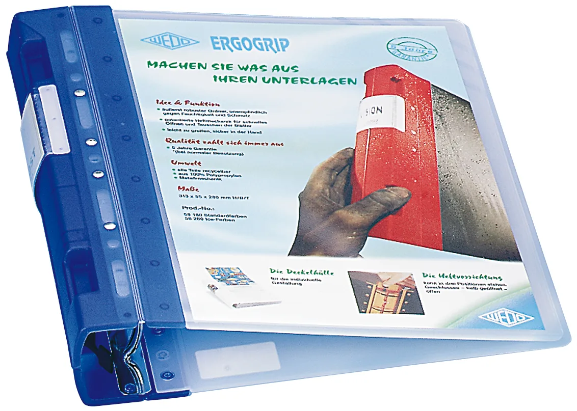 ERGOGRIP Präsentations-Ordner ICE, 56 mm, ICE-blau fra Wedo – produktbillede