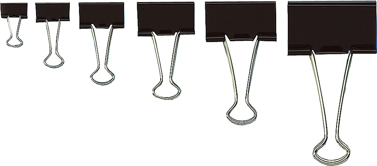 Foldbackklem, 19 mm breed, klemvermogen 7 mm, zwart från Wedo – produktbild