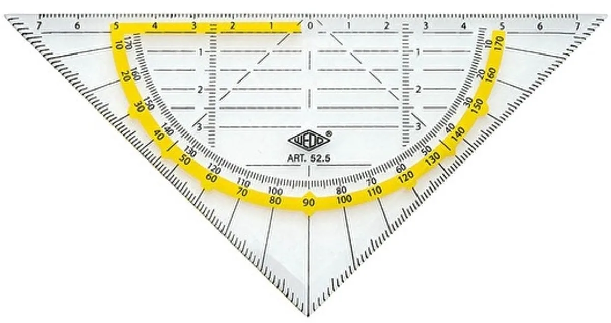 Geodriehoek Standaard 160 mm transparant från Wedo – produktbild