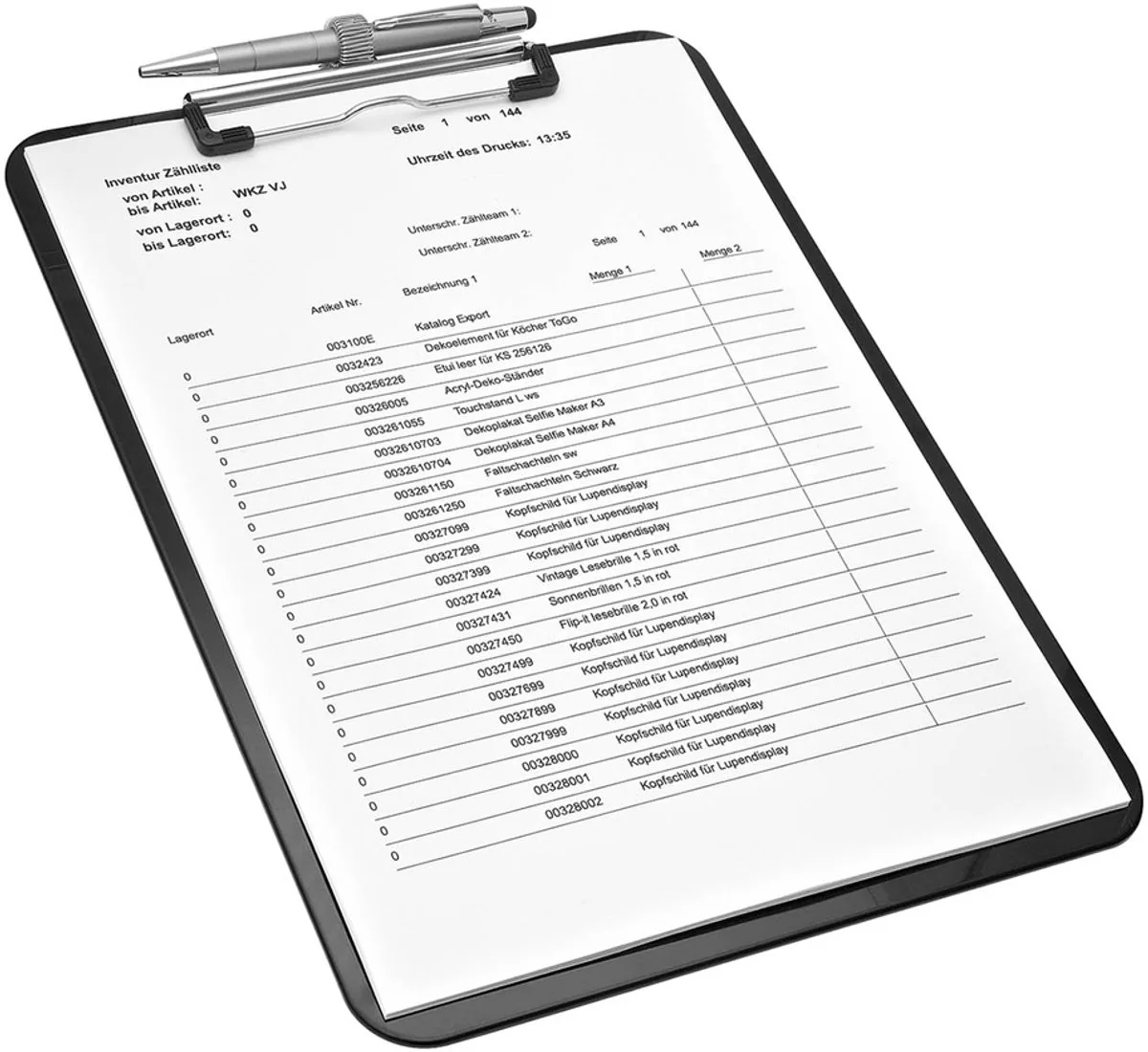 Klembord A4 met pennenhouder en ophangmogelijkheid de Wedo en Vert – photo produit