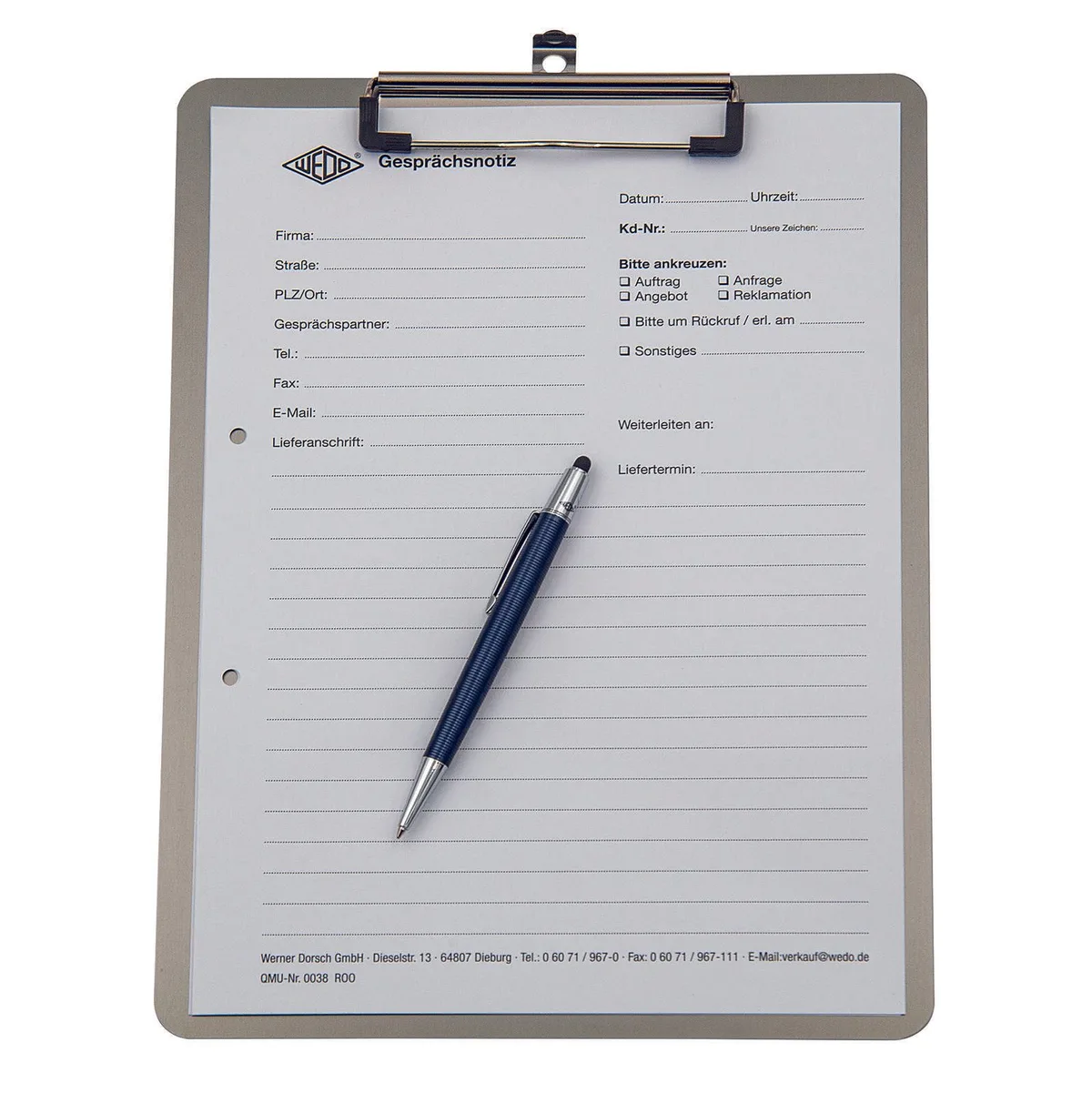 Klemmbrett 578171 DIN A4 anthrazit Aluminium, 1 St. de Wedo – photo produit
