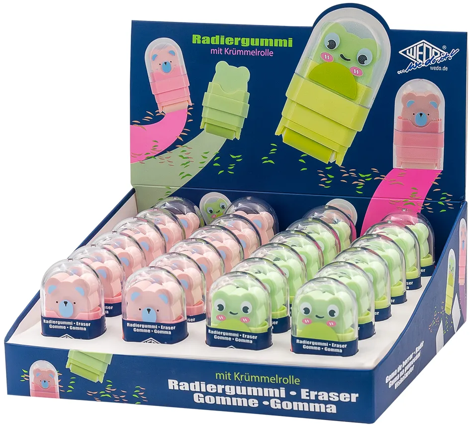 Kunststoff-Radierer Clean Animal, 24er Display fra Wedo – produktbillede