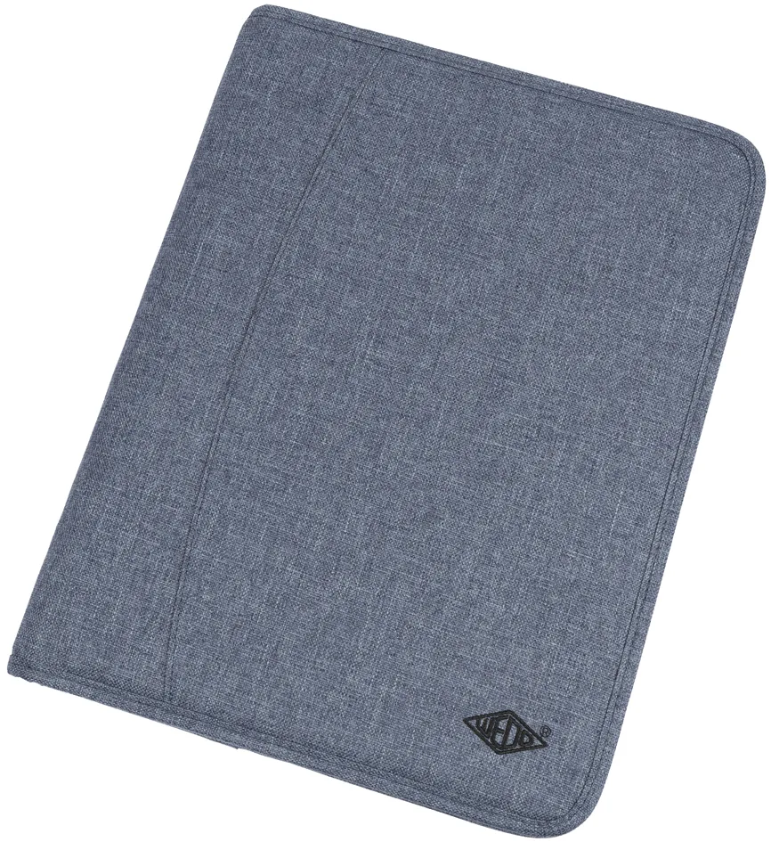 Ringbuchmappe , DENIM, A4, aus Polyester, blaumeliert van Wedo – productfoto