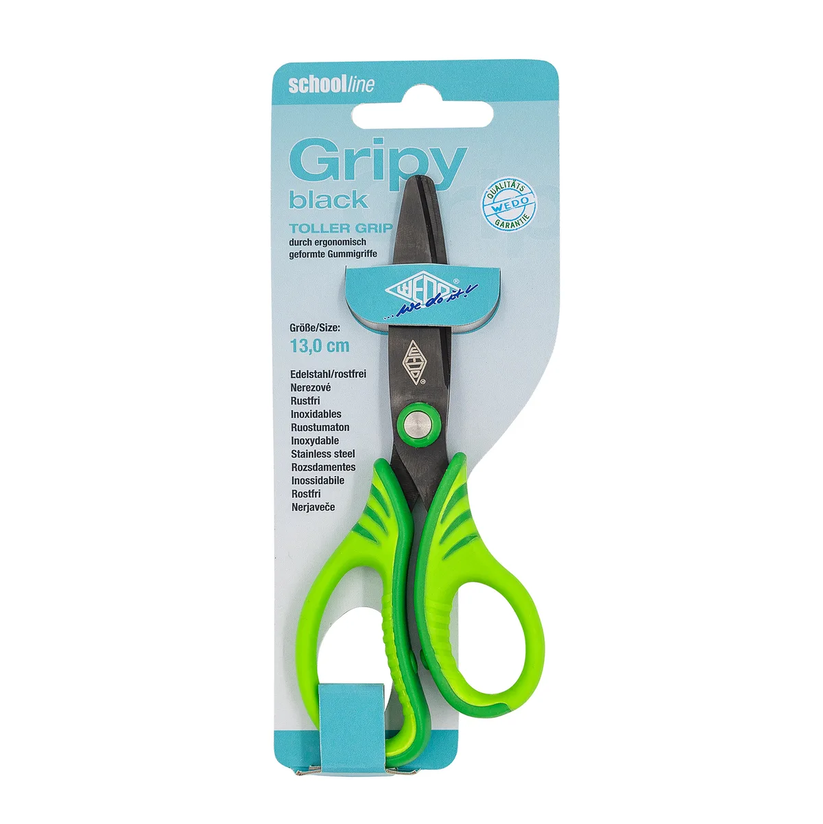Schere GRIPY BLACK 13cm auf SB-Karte, rund by Wedo – product photo