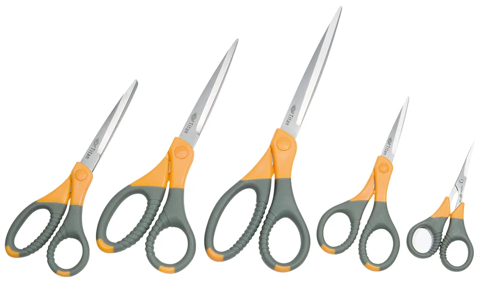 Schere TITAN plus, spitz, Länge: 180 mm, grau/gelb från Wedo – produktbild