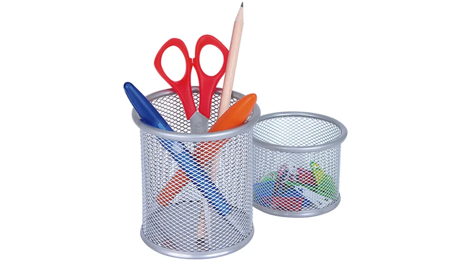 Stifteköcher-Set Office, aus Drahtmetall, silber von Wedo – Produktfoto