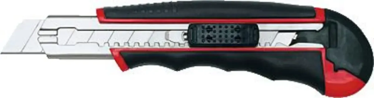 WEDO 78418 Wedo Profi-Cutter, AUTO-LOAD , 18 mm - nr. 78418 zwart/rood 1 stuk(s) fra Wedo i Sort, Rød – produktbillede