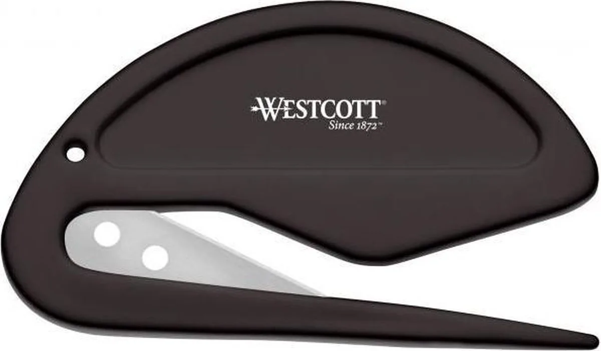 briefopener - kunststof met scherp mesje - AC-E29699 van Westcott in Zwart – productfoto