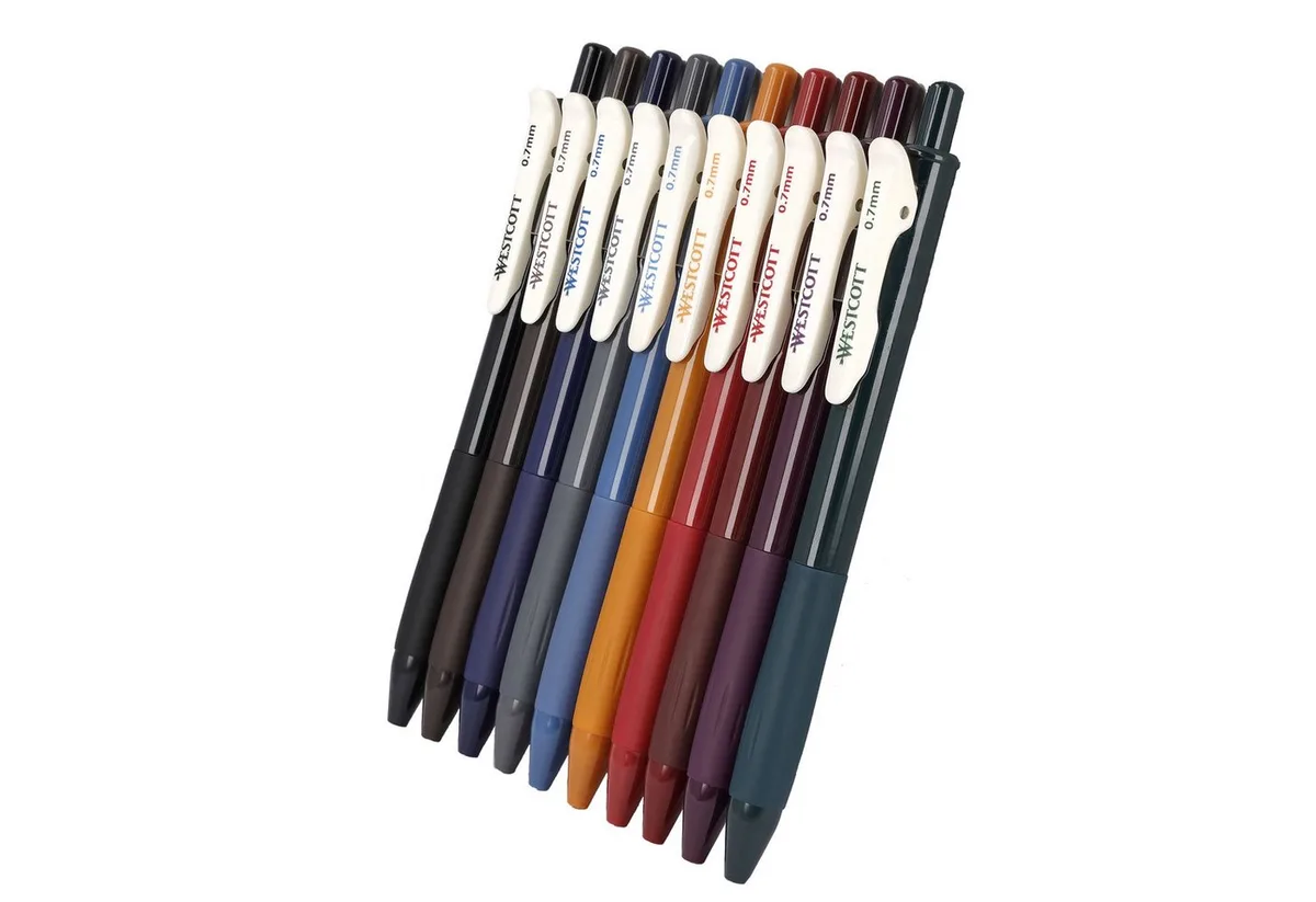 Gelschreiber Gelstifte VINTAGE Set 10 Stück Herbstfarben, Gelschreiber Stifte, (Vorteilspack, 10-tlg), 0,7mm Strichstärke für weiche, präzise Striche van Westcott in Meerkleurig – productfoto