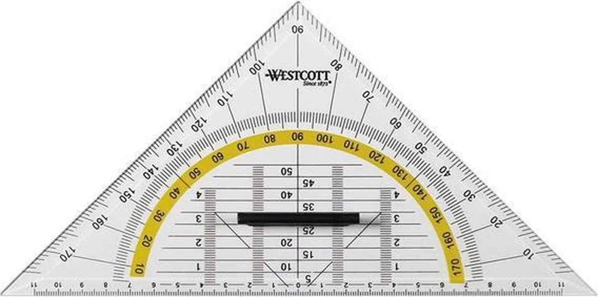 geodriehoek - 22cm - met greep - AC-E10134-BP de Westcott en Transparant 22 cm – photo produit
