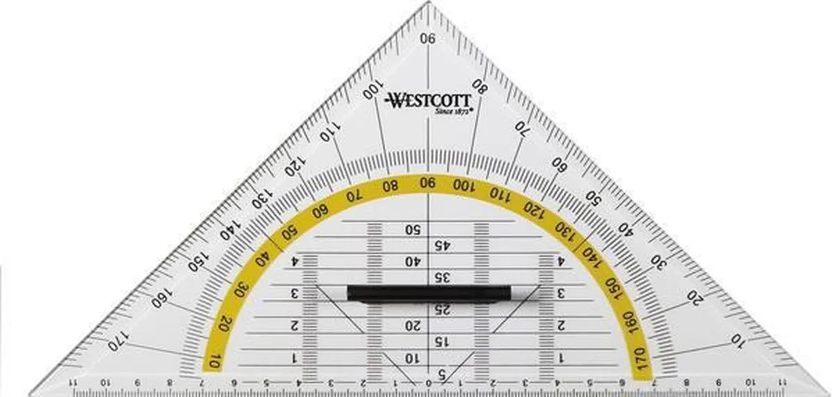 geodriehoek - 22cm - met greep - AC-E10134 de Westcott en Transparant 22 – photo produit
