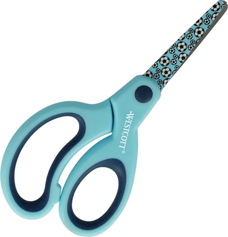kinderschaar - Softgrip Junior - 13 cm - ronde punt - blauw - AC-E21561 von Westcott in Silber – Produktfoto