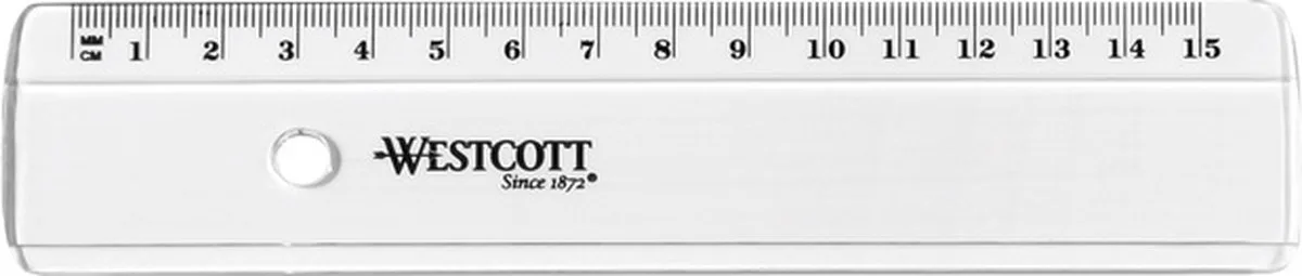 liniaal - 15 cm - kunststof - AC-E10150-BP von Westcott in Transparent – Produktfoto