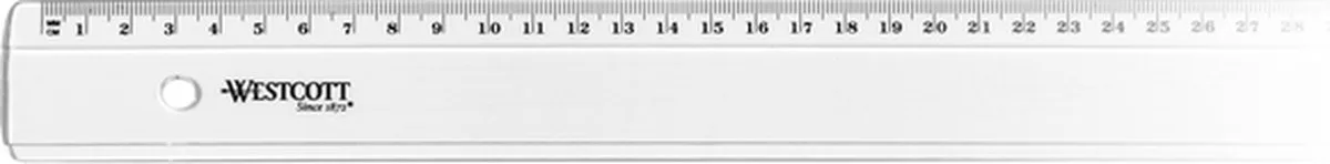 liniaal - 40cm - kunststof - AC-E10153-BP fra Westcott i Hvid – produktbillede