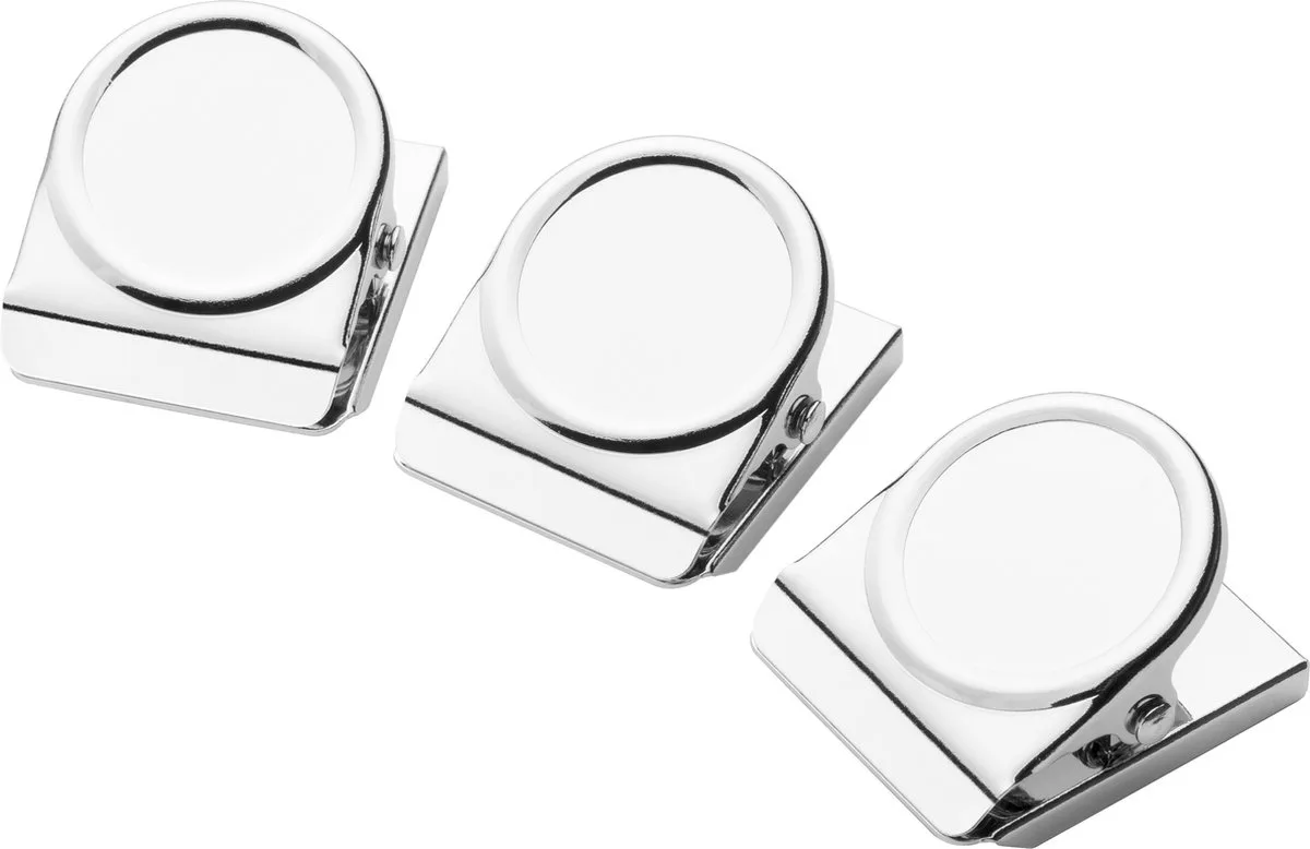 magneetclip - 45x38mm - verchroomd - 3 stuks - AC-E10831 von Westcott in Chrom – Produktfoto