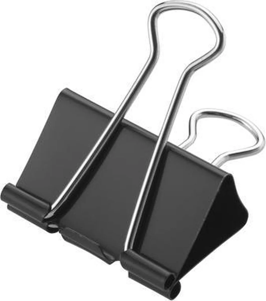 papierklem - 5 cm - metaal - zwart - 12 stuks in doos - AC-E10705 fra Westcott i Zwart 5 cm – produktbillede