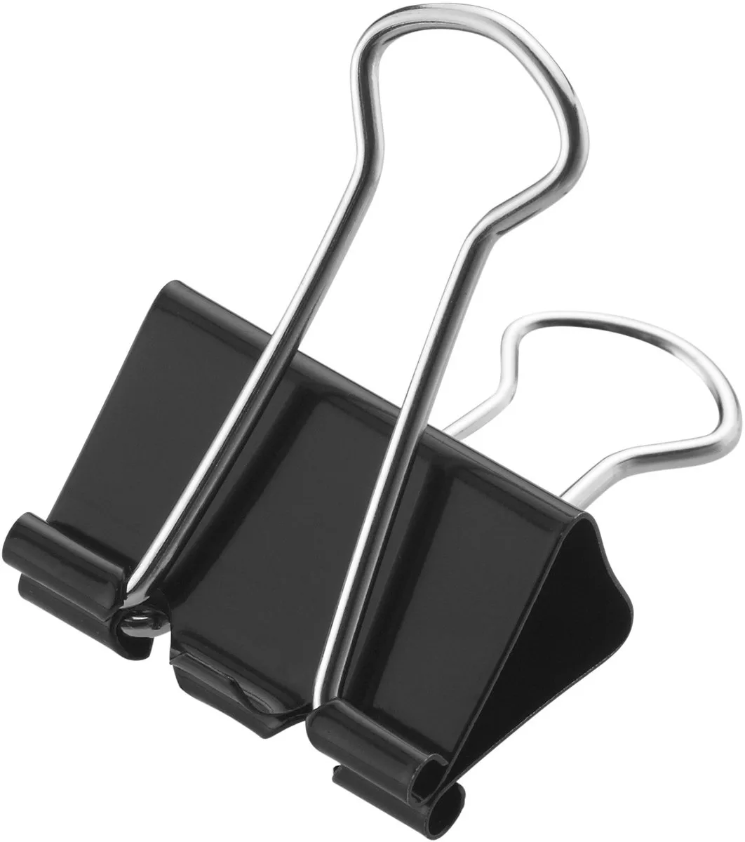 papierklem - zwart - 25mm - metaal - 12 stuks in zak met kopkaart - AC-E10712 von Westcott in Zwart 25 mm – Produktfoto
