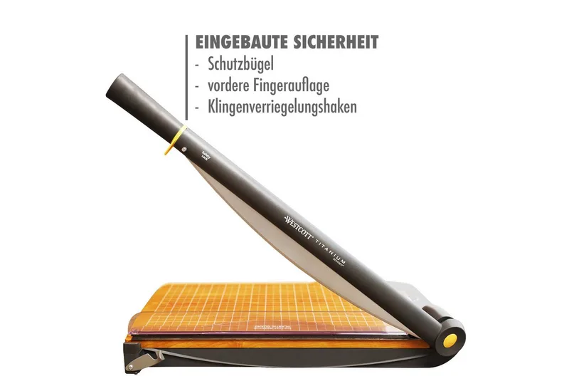 Papierschneidegerät TrimAir Papierschneider 15" (38 cm) Hebelschneider Schneidemaschine, mit Holzkern und titanbeschichteter Klinge von Westcott – Produktfoto 3 von 5