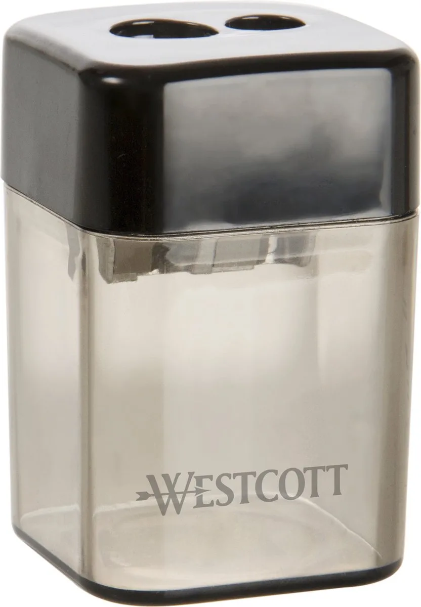 puntenslijper - kunststof - dubbel - zwart - AC-E744744 by Westcott in Black, Bruin rookglas – product photo