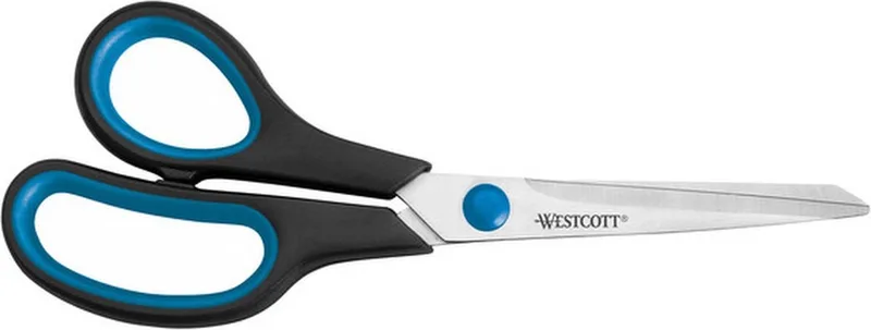 schaar - easy grip - 21cm - RVS - soft grip - linkshandig - AC-E30282 by Westcott in Blue, Black – product photo