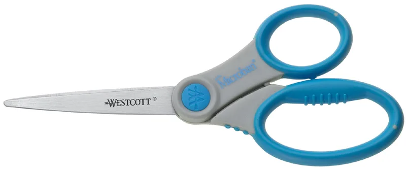 Schere Microban Softgrip, Länge: 210 mm, grau/blau von Westcott – Produktfoto