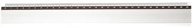 aluminium liniaal, 20 cm, millimeter schaalverdeling, anti-slip rubber