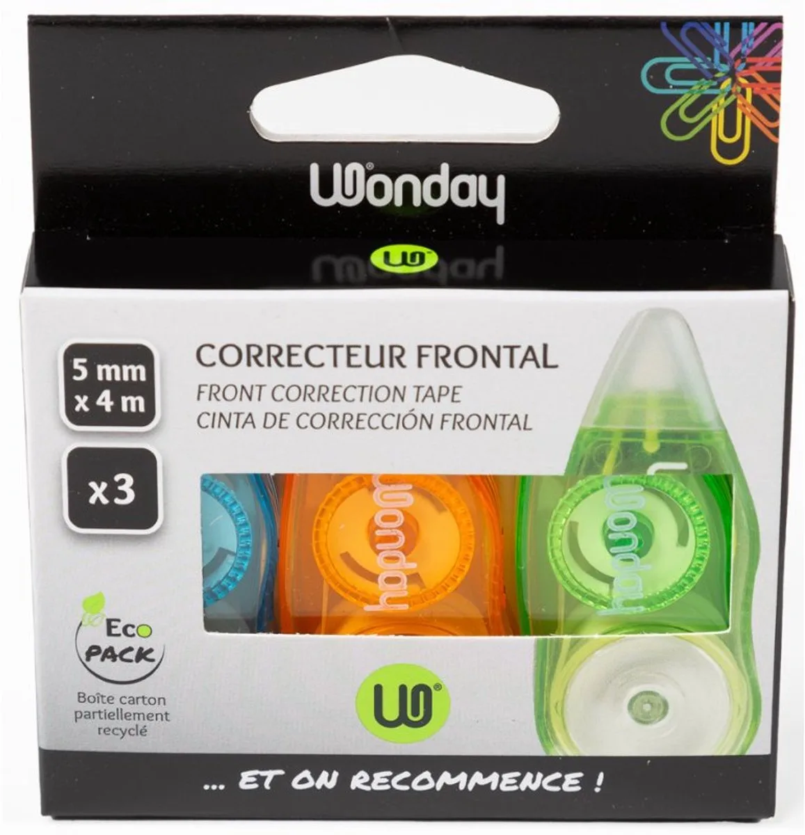correctieroller Mini, 5 mm × 4 m, 3 stuks de Wonday – photo produit