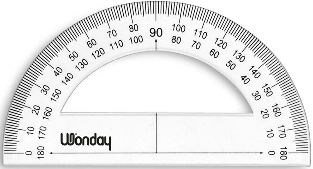 halve gradenboog 180 graden, 120 mm, kunststof by Wonday in Transparent – product photo